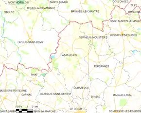Poziția localității Azat-le-Ris