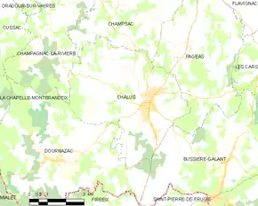 Poziția localității Châlus