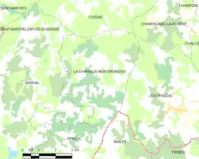 Poziția localității La Chapelle-Montbrandeix
