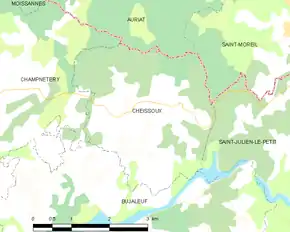 Poziția localității Cheissoux