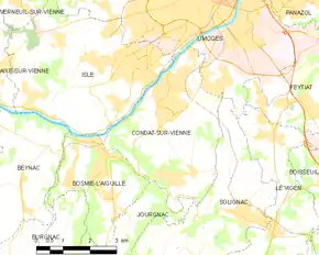 Poziția localității Condat-sur-Vienne