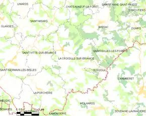 Poziția localității La Croisille-sur-Briance