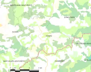 Poziția localității Domps