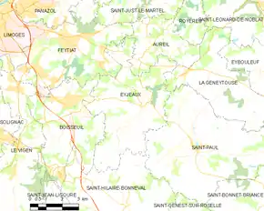 Poziția localității Eyjeaux