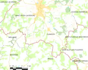 Poziția localității Glandon