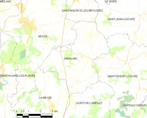 Poziția localității Janailhac