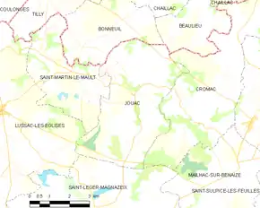 Poziția localității Jouac