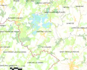 Poziția localității Ladignac-le-Long