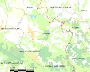Poziția localității Laurière