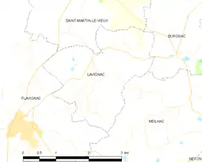 Poziția localității Lavignac