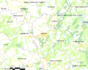 Poziția localității Nantiat