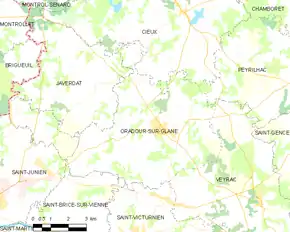 Poziția localității Oradour-sur-Glane