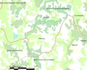 Poziția localității Pensol