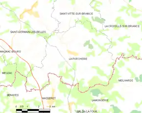 Poziția localității La Porcherie