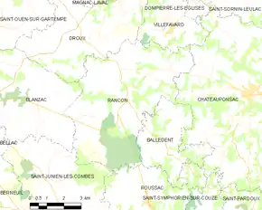 Poziția localității Rancon