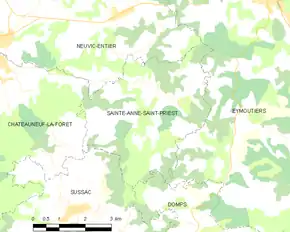 Poziția localității Sainte-Anne-Saint-Priest