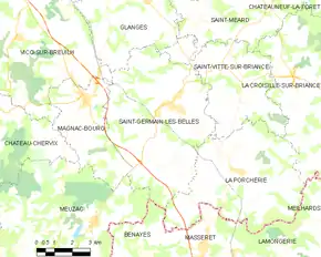 Poziția localității Saint-Germain-les-Belles