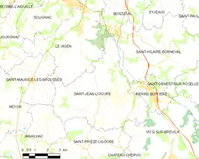 Poziția localității Saint-Jean-Ligoure