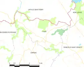 Poziția localității Thiat