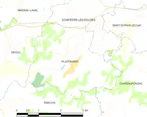 Poziția localității Villefavard
