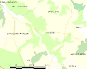 Poziția localității Aigremont