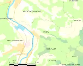 Poziția localității Armeau