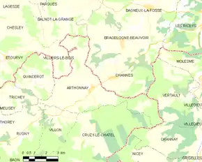 Poziția localității Arthonnay