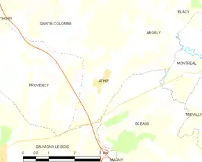 Poziția localității Athie