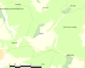 Poziția localității Baon