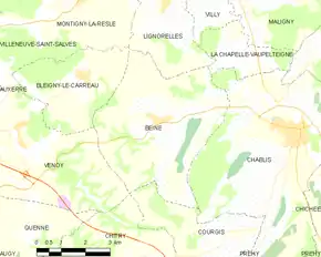 Poziția localității Beine