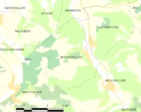 Poziția localității Bessy-sur-Cure