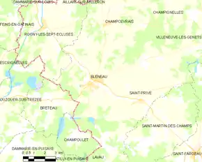 Poziția localității Bléneau