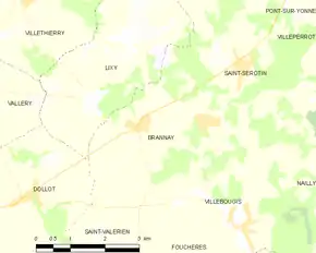 Poziția localității Brannay