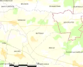 Poziția localității Butteaux
