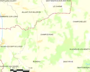 Poziția localității Champcevrais