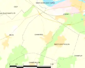 Poziția localității Chamvres