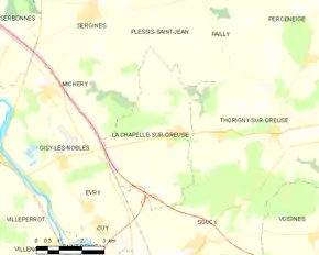 Poziția localității La Chapelle-sur-Oreuse