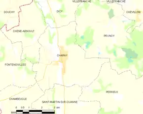 Poziția localității Charny
