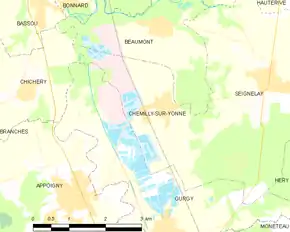 Poziția localității Chemilly-sur-Yonne