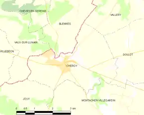 Poziția localității Chéroy