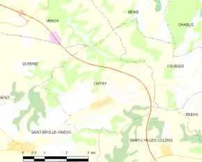 Poziția localității Chitry