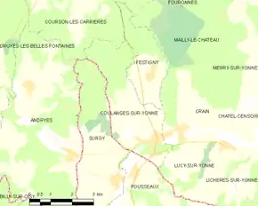 Poziția localității Coulanges-sur-Yonne