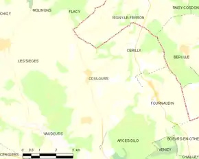 Poziția localității Coulours