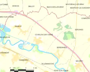 Poziția localității Courlon-sur-Yonne