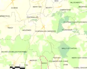 Poziția localității Courson-les-Carrières