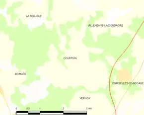 Poziția localității Courtoin