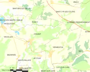 Poziția localității Cravant