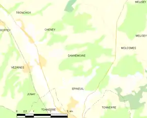 Poziția localității Dannemoine