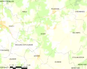 Poziția localității Diges