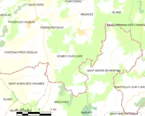 Poziția localității Domecy-sur-Cure